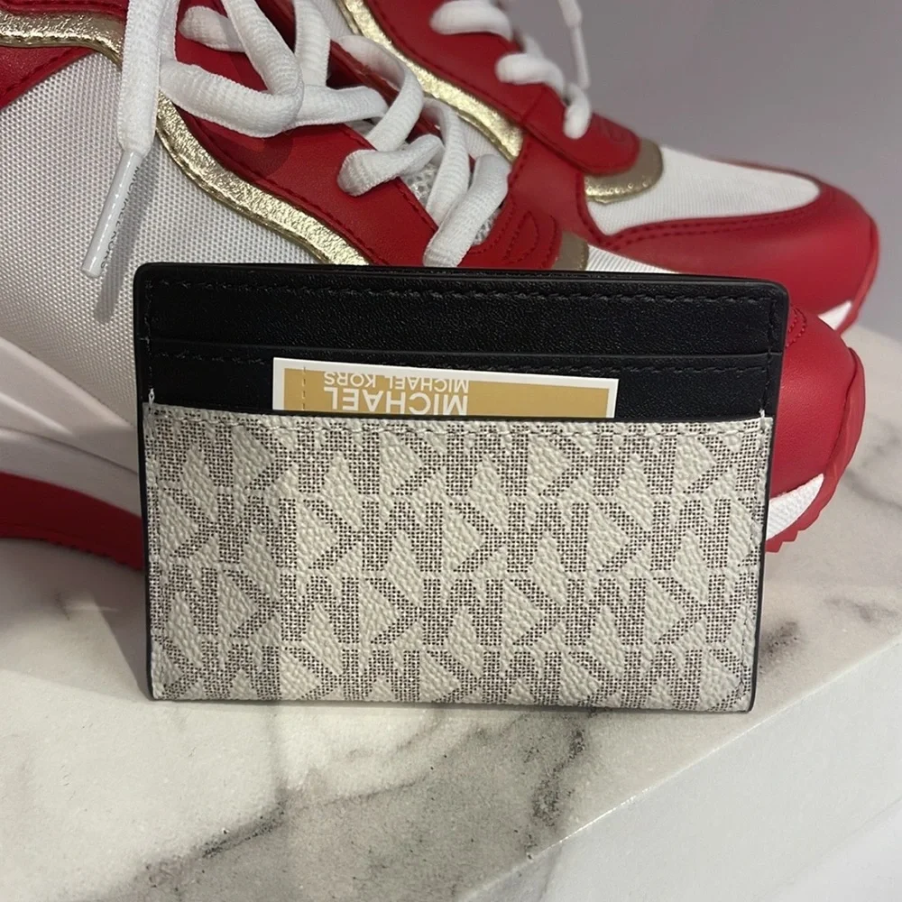 MICHAEL KORS Reed Large Pebbled Leather Card Holder Case Wallet COLOR:OLIVE NWT